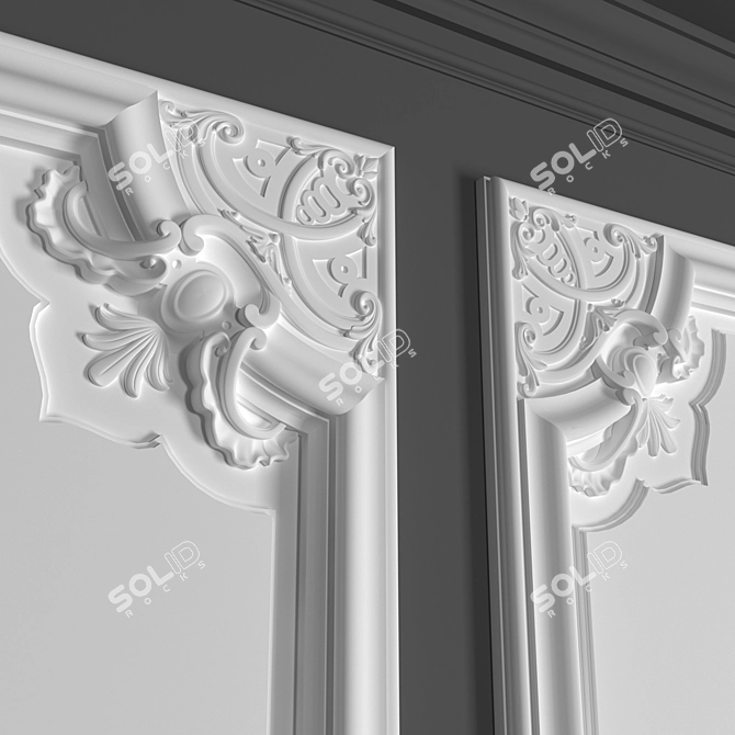 Elegant Stucco Decor 3D model image 3