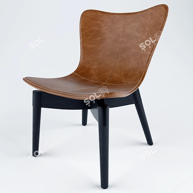 Sleek Shell Dining Chair 3D model image 2