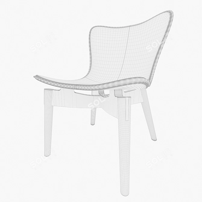 Sleek Shell Dining Chair 3D model image 3