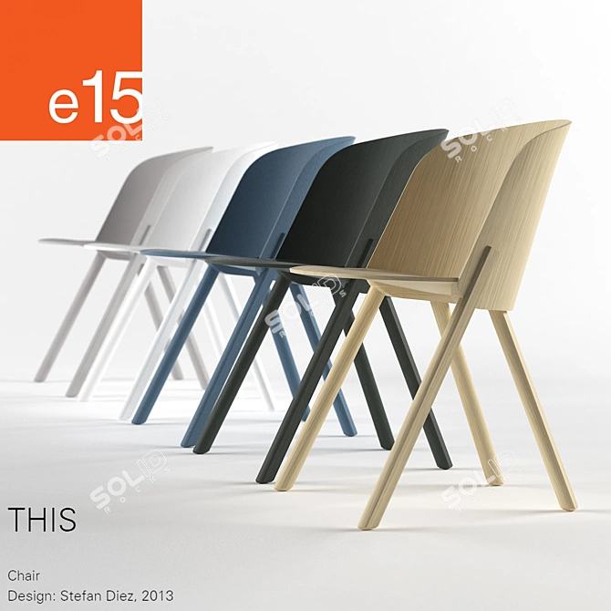 Minimalist THIS Chair: e15 Design 3D model image 1