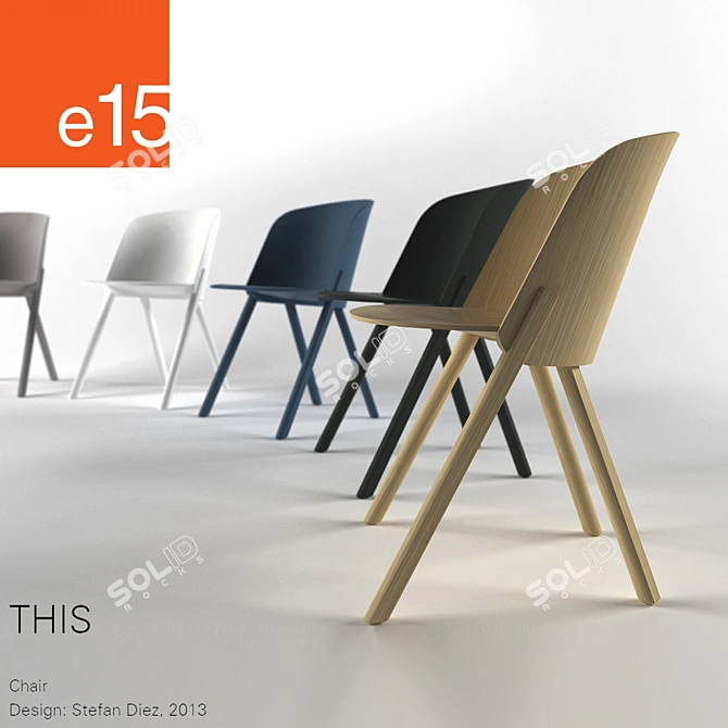 Minimalist THIS Chair: e15 Design 3D model image 2