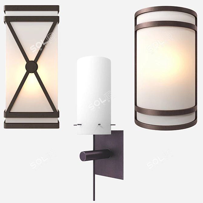 Bronze Transitional Wall Sconce 3D model image 2