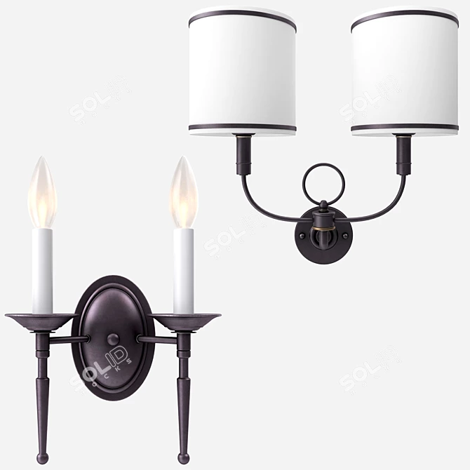 Bronze Transitional Wall Sconce 3D model image 3