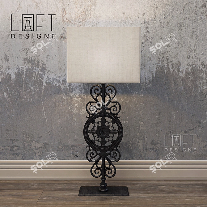 Industrial Metal Table Lamp | Loftdesigne 3D model image 1