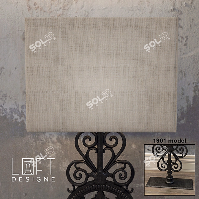 Industrial Metal Table Lamp | Loftdesigne 3D model image 2