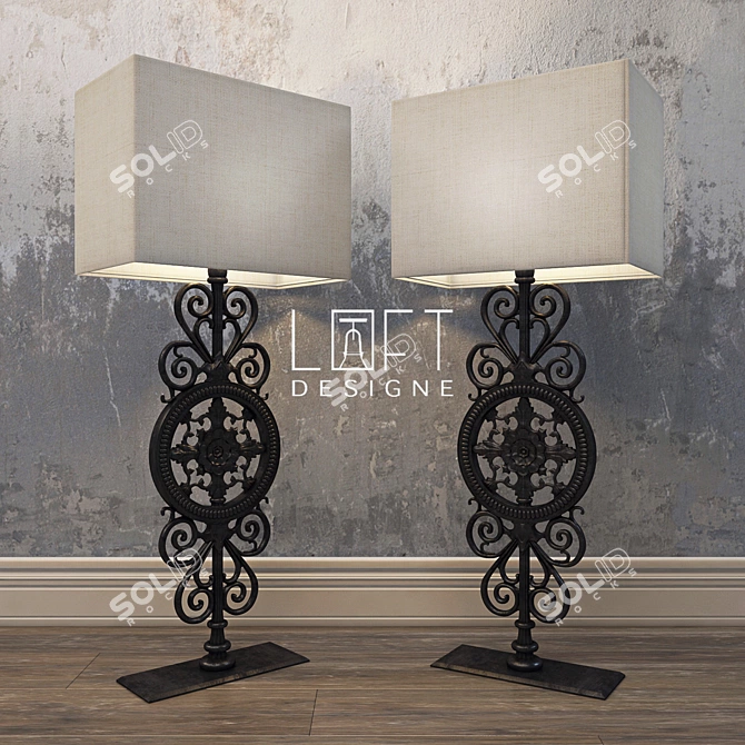 Industrial Metal Table Lamp | Loftdesigne 3D model image 3