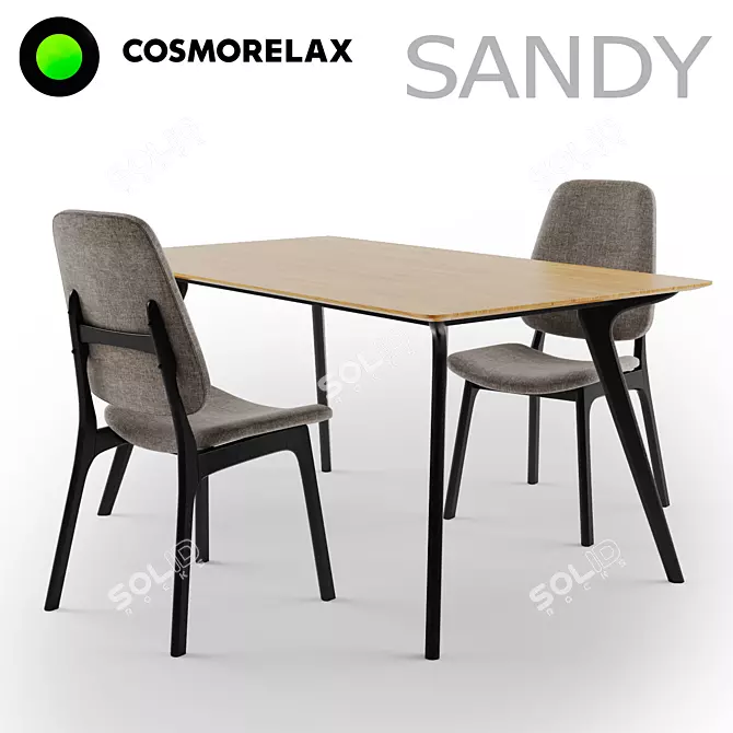 Cosmorelax Sandy Set: Stylish Chair and Table 3D model image 1