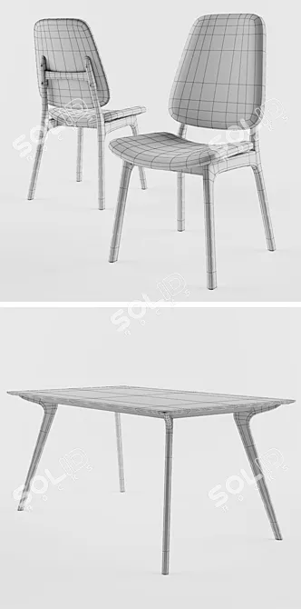 Cosmorelax Sandy Set: Stylish Chair and Table 3D model image 3