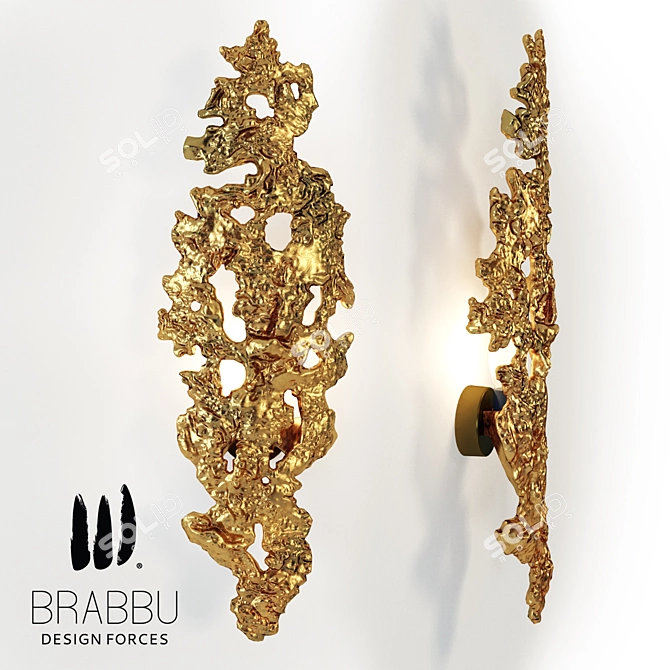 Brass Designer Wall Light 3D model image 1