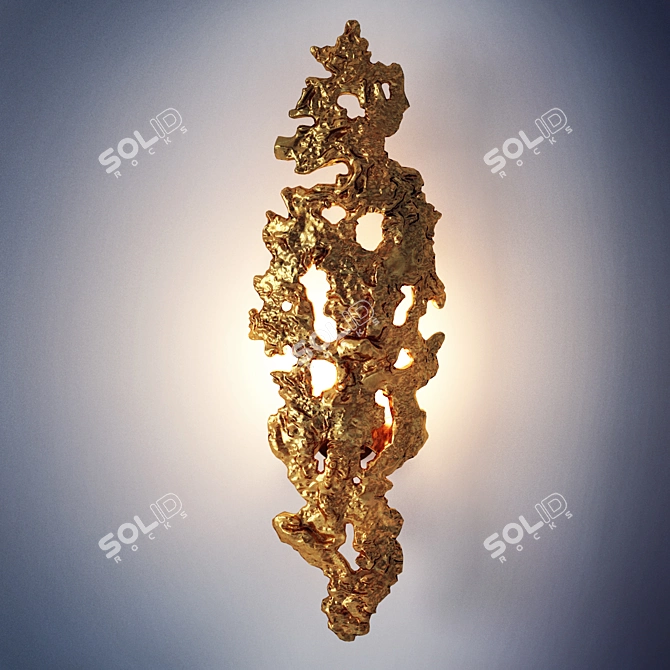 Brass Designer Wall Light 3D model image 3