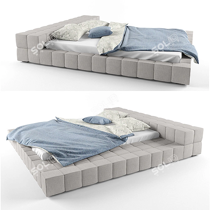 Bonaldo Squaring Bed: Sleek Italian Design 3D model image 1