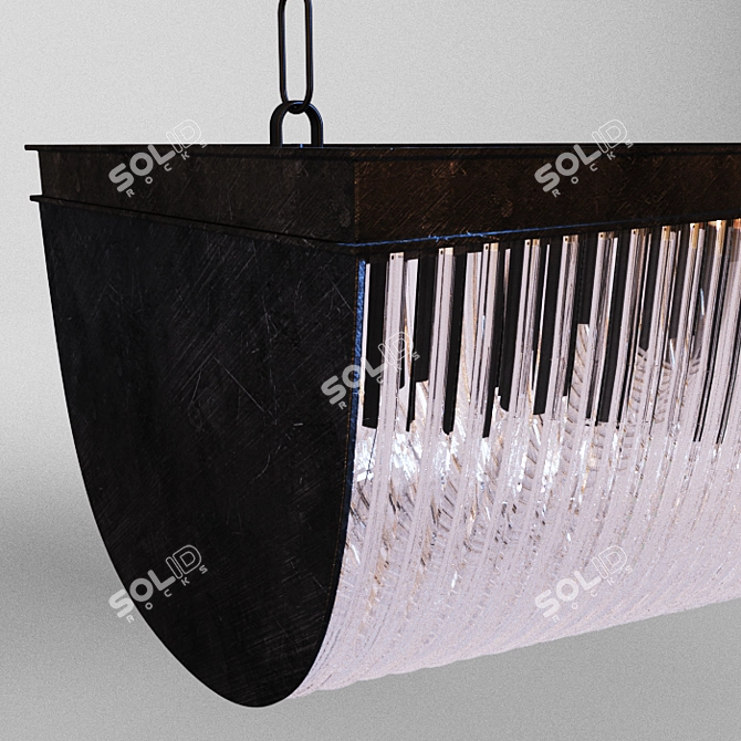 Elegant Glass and Metal Chandelier 3D model image 3