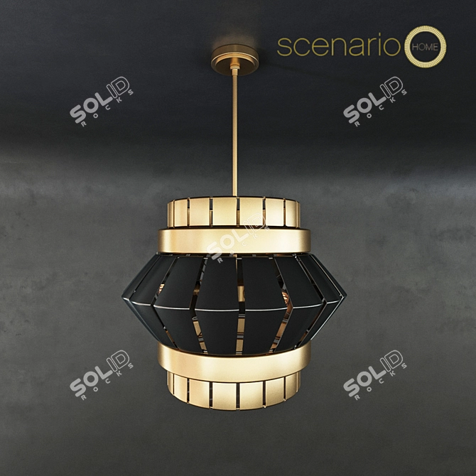 Elegant Walt Lantern Chandelier 3D model image 1