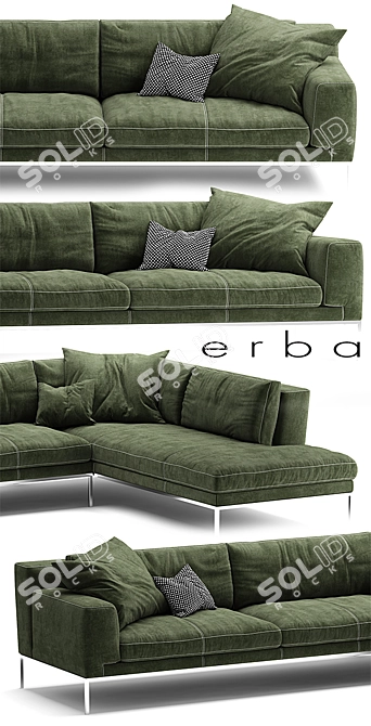Elegant Italian Sectional Sofa 3D model image 2