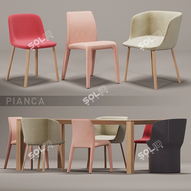 Modern Pianca Chair Set 3D model image 2