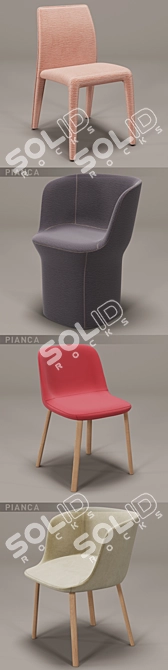 Modern Pianca Chair Set 3D model image 3
