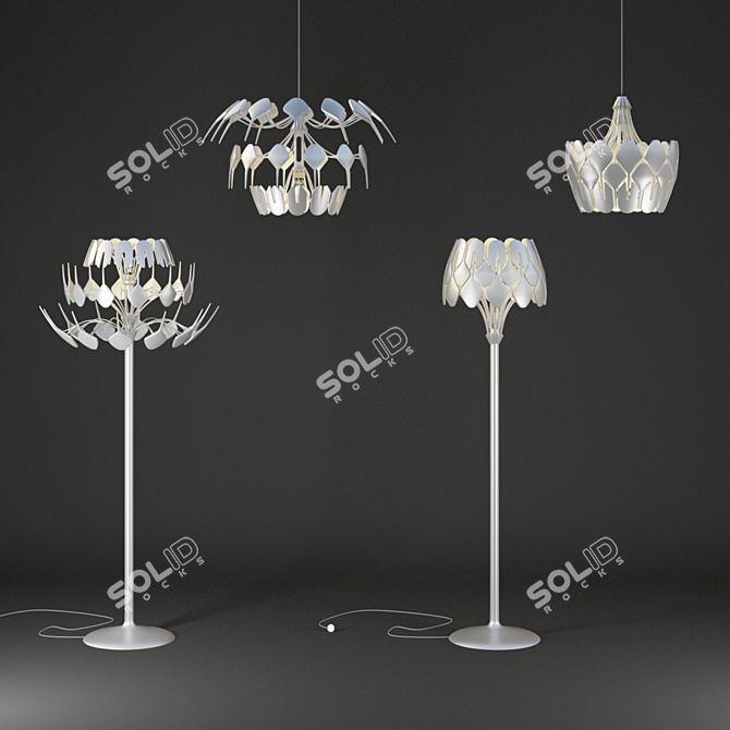 Stunning Flake Lamps Collection 3D model image 1