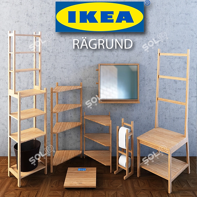 IKEA RAGRUND: Versatile Bathroom Set 3D model image 1