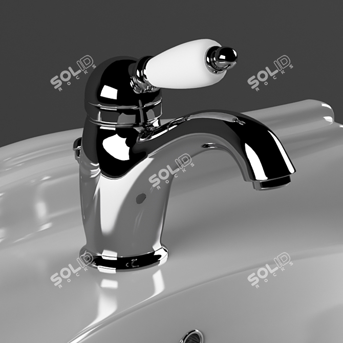 Elegant Galassia Ethos Sink + Fabio Mixer 3D model image 2