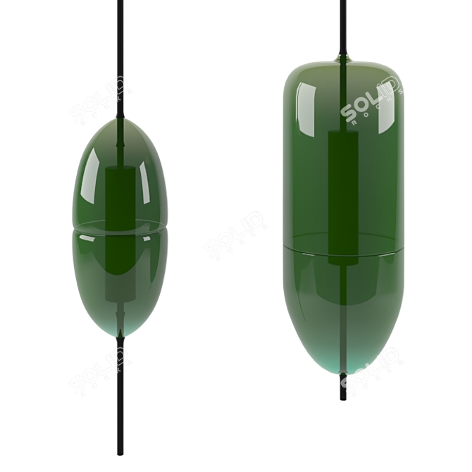 Elegant Green Pendant Lighting 3D model image 3