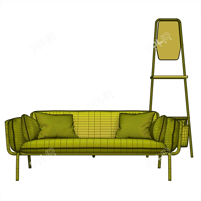 Stellar Works Valet Love Seat 3D model image 3