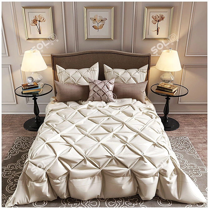 Elegant Lafayette Bedding Set 3D model image 1