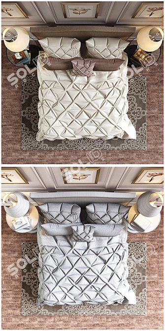 Elegant Lafayette Bedding Set 3D model image 3