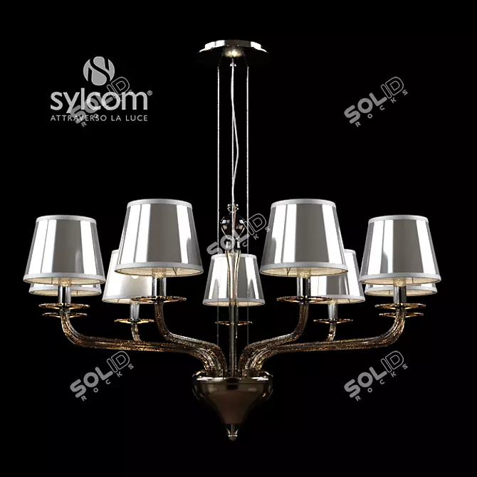 Sylcom Segno 6 Chandelier - 9-Light, 108cm Diameter 3D model image 1