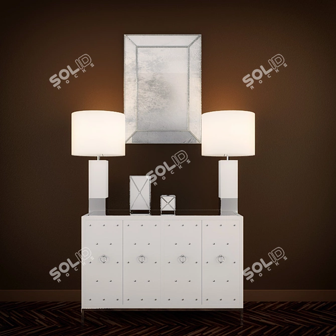 Studly Console - Worlds Away Furniture 3D model image 1