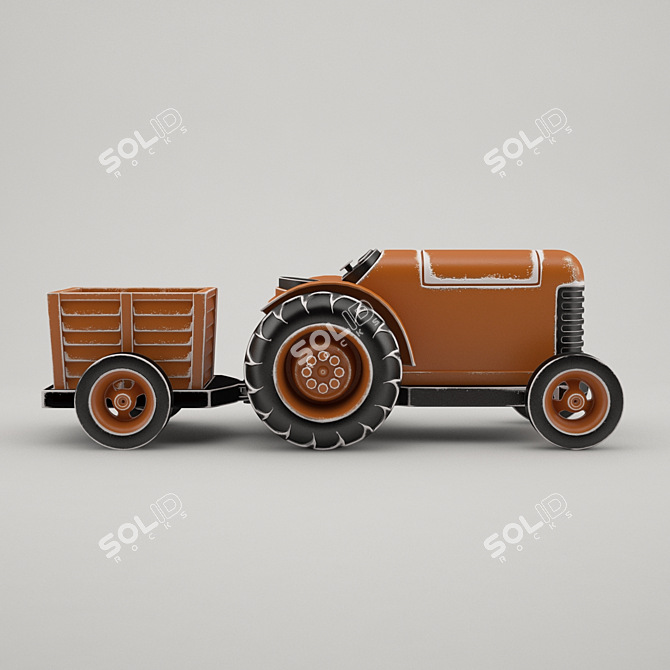 3D Tractor Toy Model Kit 3D model image 3