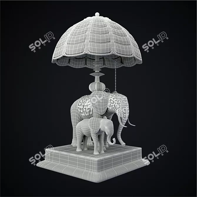 Elephant Glow Lamp 3D model image 2