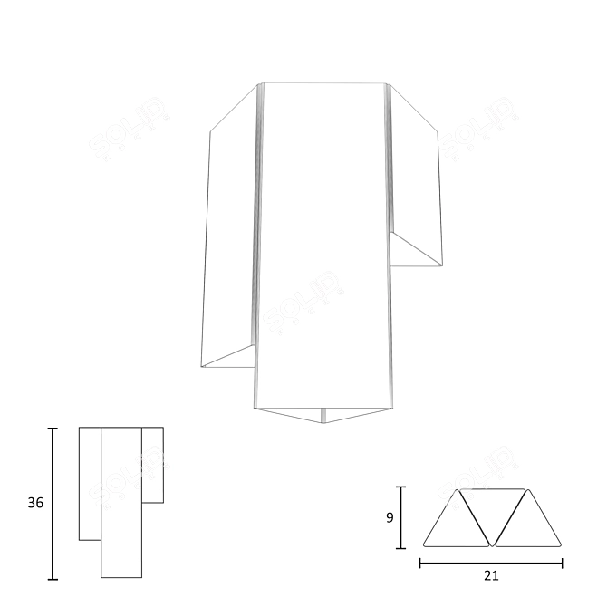 MUM Studio Rubikon Wall Sconce 3D model image 2