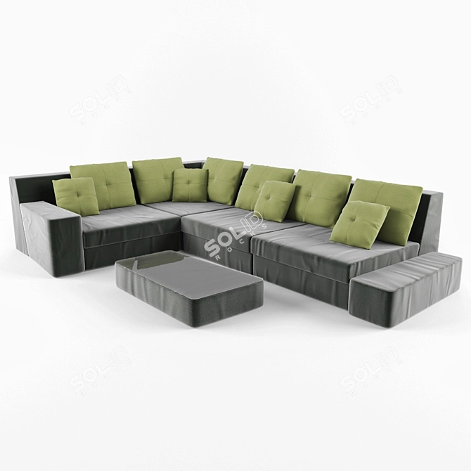 Milan Modular Corner Sofa 3D model image 1