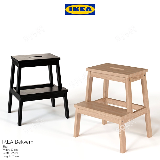 IKEA Bekvem 2-in-1 Stool Ladder 3D model image 1