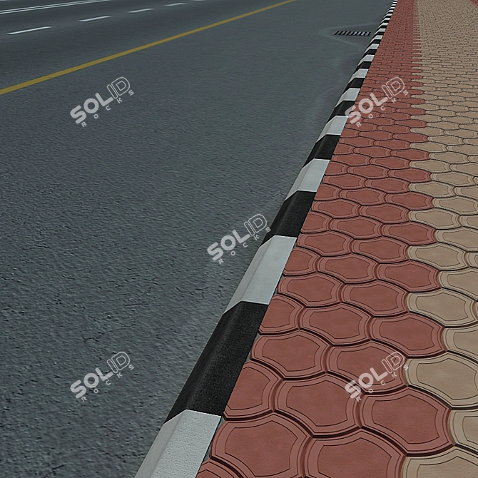 Urban Pathway: Paving the Streets 3D model image 1