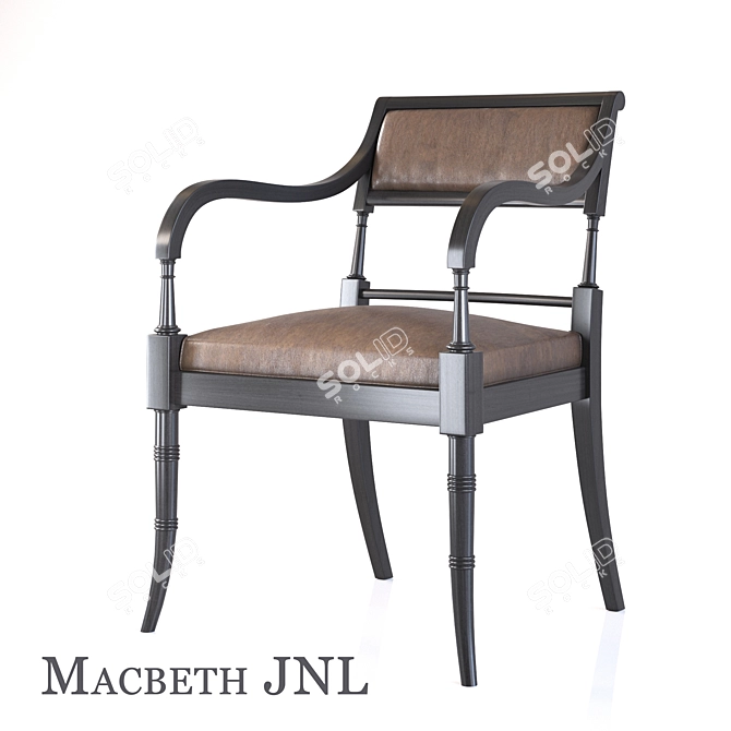 Elegant Macbeth Armchair 3D model image 1