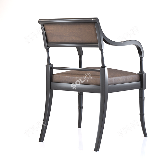 Elegant Macbeth Armchair 3D model image 2