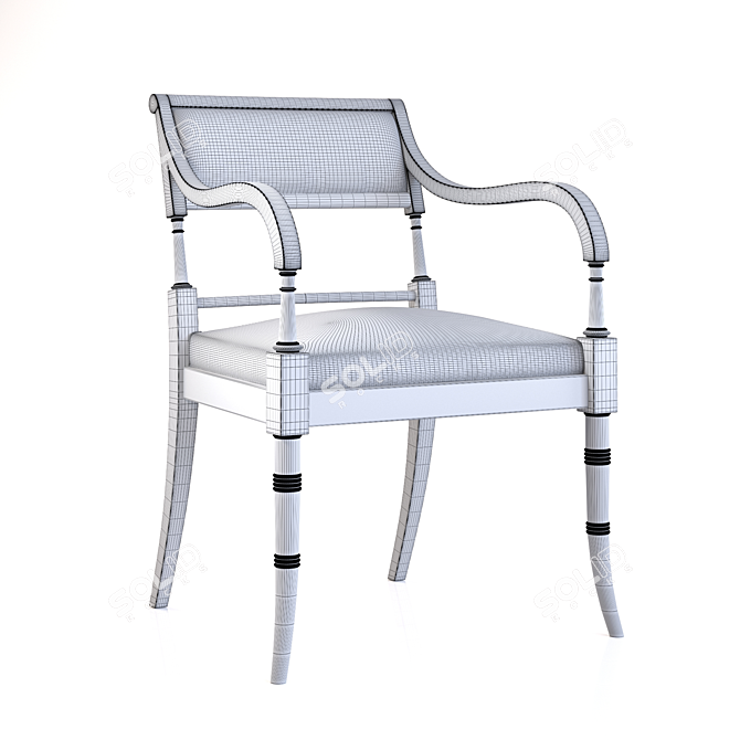 Elegant Macbeth Armchair 3D model image 3