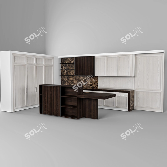 Elegant Cashmere Collection: Castagna Cucine 3D model image 1