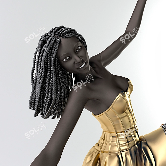 Dynamic Ebony Dancer 3D model image 3