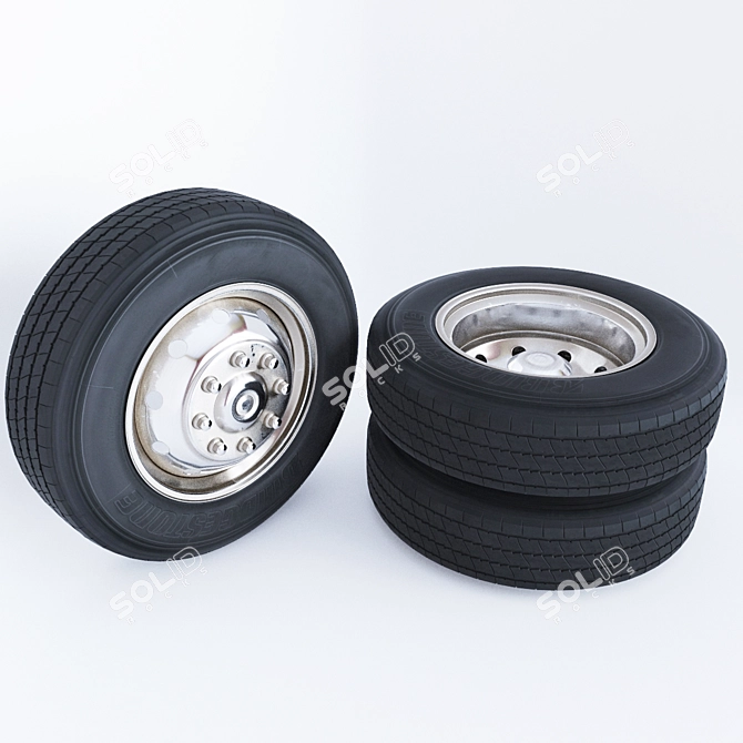 Cargo Van Wheels 3D model image 2