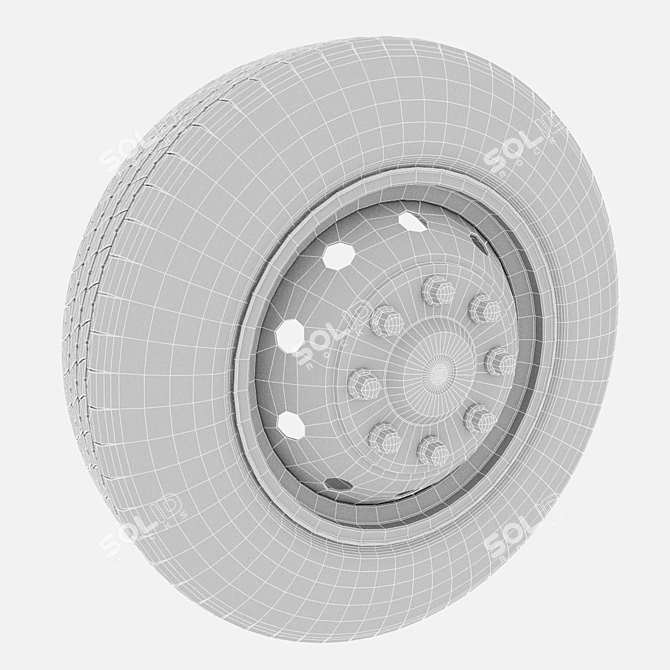 Cargo Van Wheels 3D model image 3