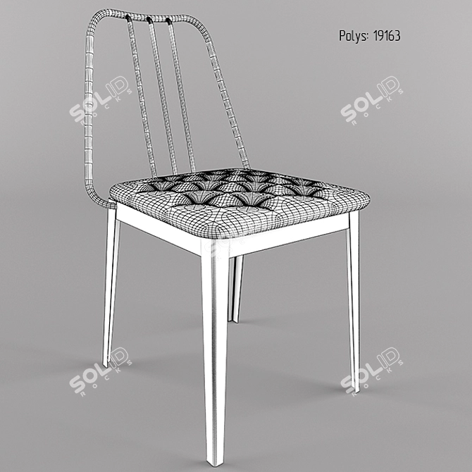 Industrial Steel Frame Side Chair 3D model image 3