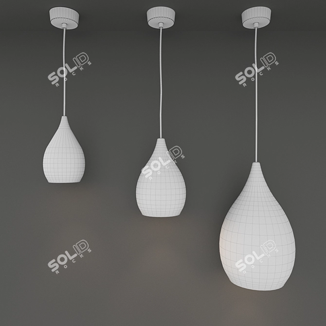 Sleek BTC Pendant Light 3D model image 2