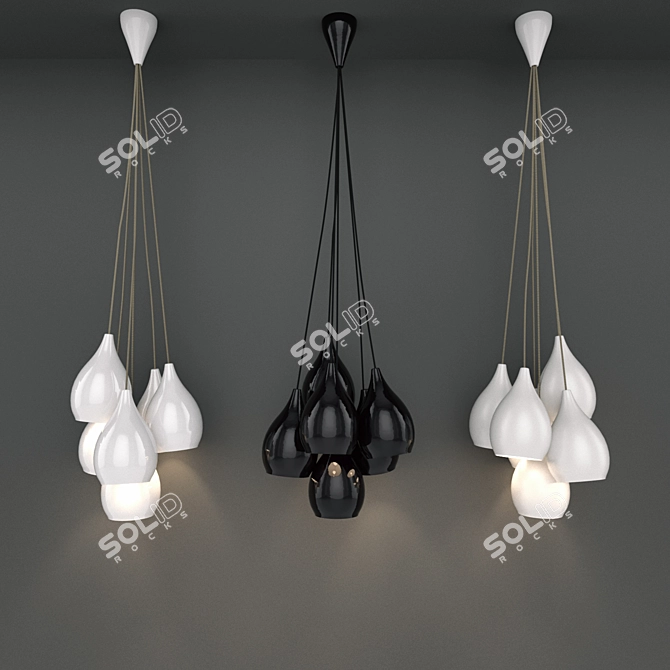 BTC Drop One Grouping Pendant Light 3D model image 2