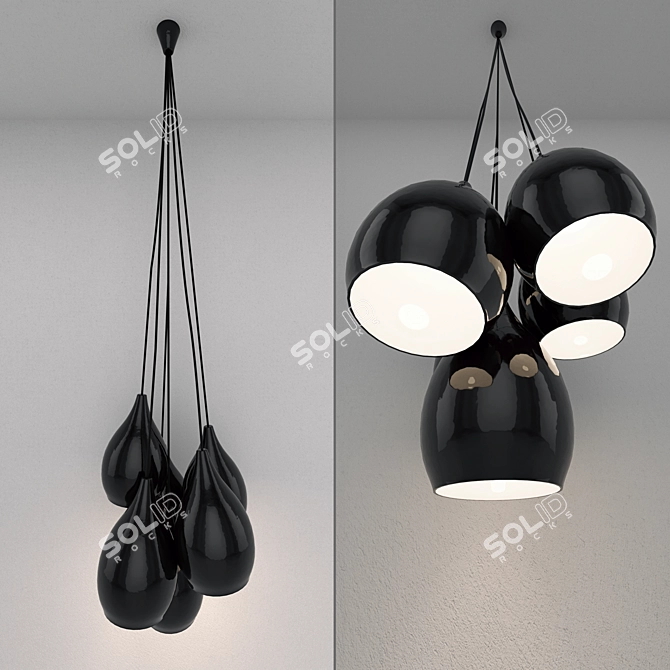 BTC Drop One Grouping Pendant Light 3D model image 3