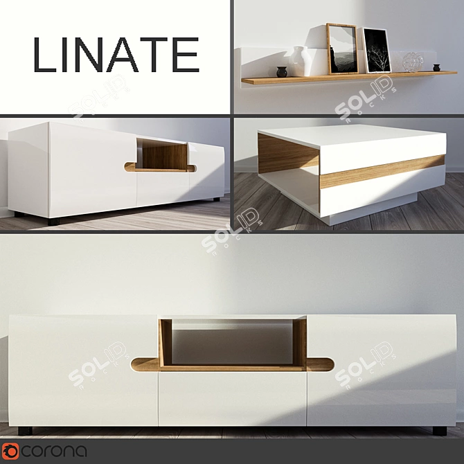 Linate TV Stand Coffee Table 3D model image 1