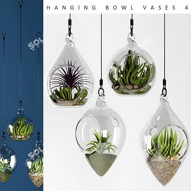 Elevated Suspended Glass Planter 3D model image 1