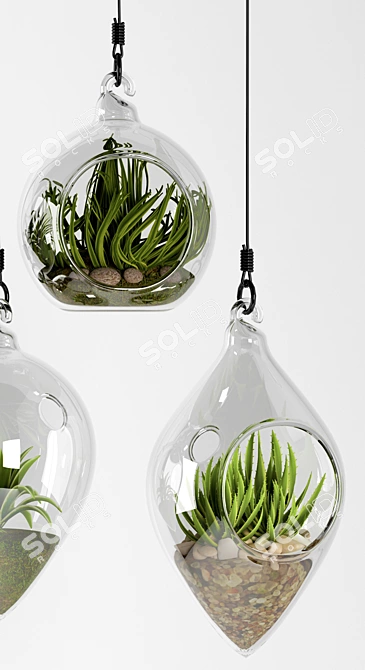 Elevated Suspended Glass Planter 3D model image 2