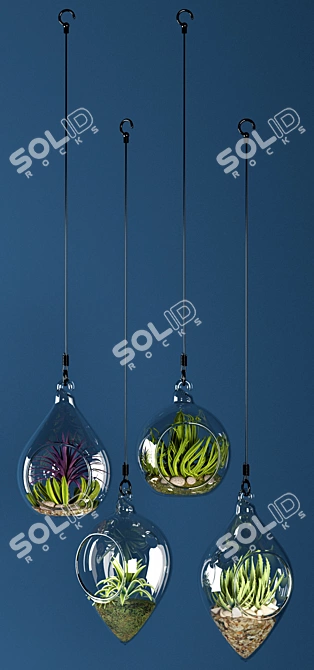 Elevated Suspended Glass Planter 3D model image 3